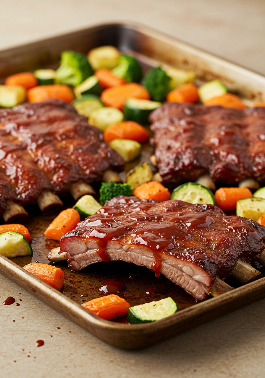 Sheet Pan BBQ Ribs Dinner - secondary view
